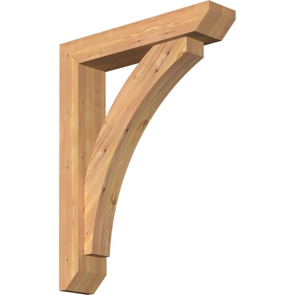 Ekena Millwork Thorton Slat Smooth Bracket w/ Offset Brace, Western Red Cedar, 5 1/2"W x 26"D x 34"H BKT0604X26X34THR06SWR - main